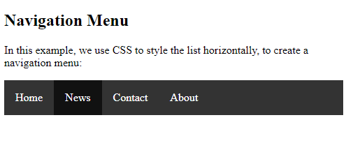لیست در html به صورت افقی